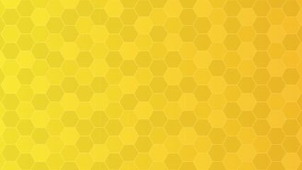 Hexagonal abstract gradient yellow background shape. Vector stock illustration.
