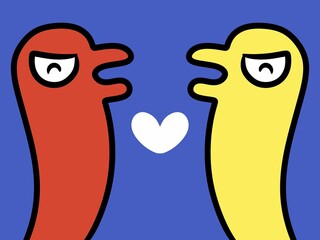 cute cartoon on blue background