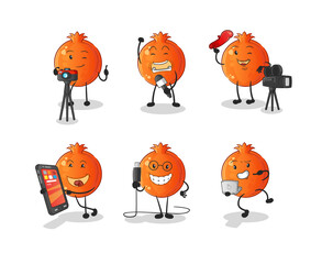 pomegranate technology group character. cartoon mascot vector