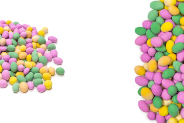 Obraz premium Group of colorful peanuts in glaze.