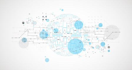 Abstract technology sphere background. Global network consept.