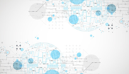 Abstract technology sphere background. Global network consept.