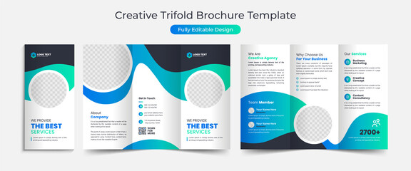 Creative Corporate & Business Trifold Brochure Template Design, abstract business Trifold brochure, vector brochure template design. Brochure design, cover, annual report, poster, Trifold flyer