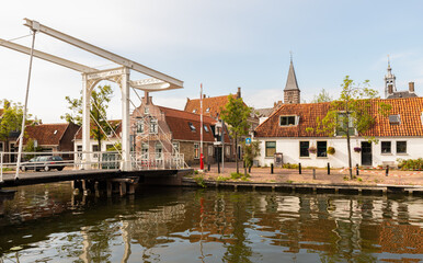 Naklejka premium Cityscape of the small town of Edam in Holland.