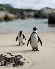 penguin on the beach