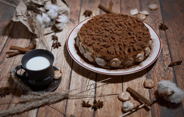 Milk and tiramisu