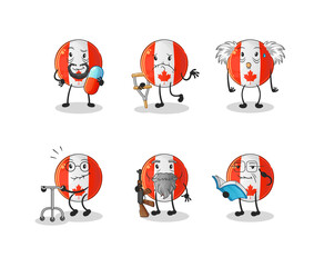 canada flag elderly character. cartoon mascot vector