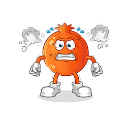 pomegranate very angry mascot. cartoon vector