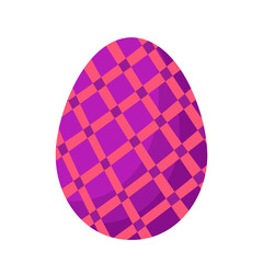 Vector illustration of a purple easter egg isolated on a white background.