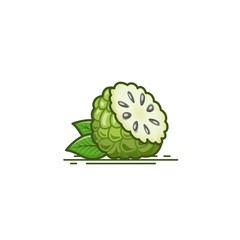Half piece of Annona fruit icon vector illustration