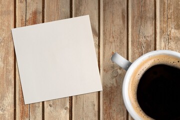 Obraz na płótnie Canvas 2021 year summary concept with a napkin with a cup of coffee, end of year business concept