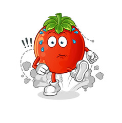 tomato running illustration. character vector