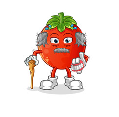 tomato white haired old man. character vector