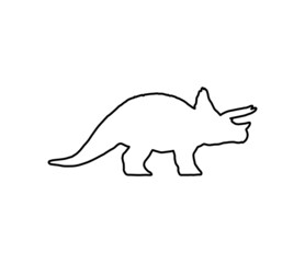 the silhouette of a triceratops. raster illustration