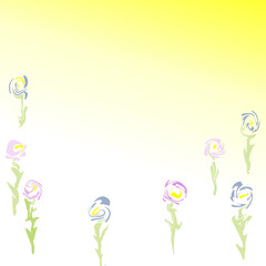 Illustration, abstrakter Rahmen mit Blumen für Frühling, Ostern, Sommer,  liqufied 