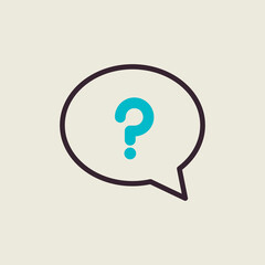 Speech bubble with question mark icon