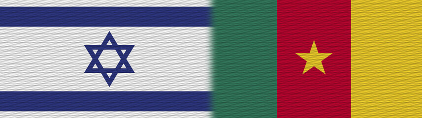 Cameroon and Israel Fabric Texture Flag – 3D Illustration
