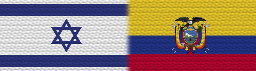 Ecuador and Israel Fabric Texture Flag – 3D Illustration