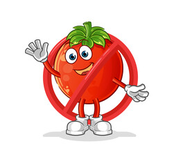 say no to tomato mascot. cartoon vector