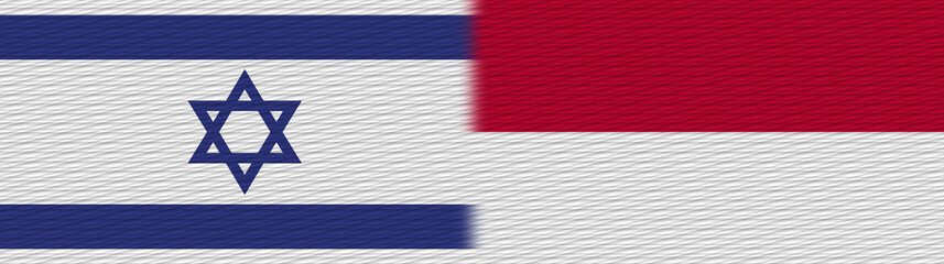 Indonesia and Israel Fabric Texture Flag – 3D Illustration