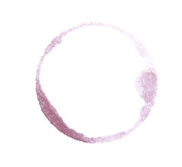 Wine ring on white background, top view