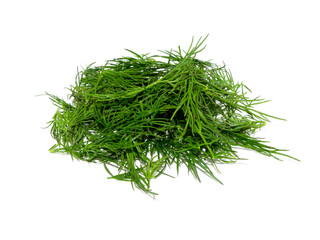 Chopped into small pieces fresh dill isolated