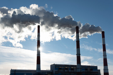smoke pipe CHP sky emissions coal heating