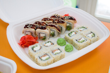 Rolls and sushi