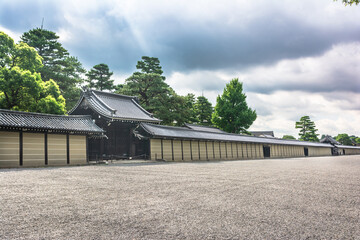 Exterior walls of the Imperial Palace, Kyoto, Japan
