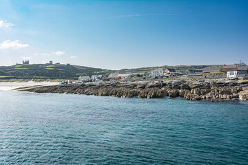 Inisheer Island view from the sea, Galway County, Ireland
