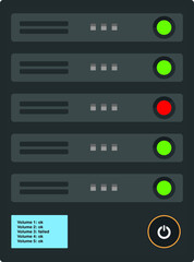 Einfache Vektorgrafik eines Network Attached Storage (NAS)