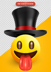 3d emoji with enchanted expression magic hat