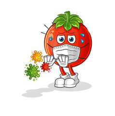 tomato refuse viruses cartoon. cartoon mascot vector