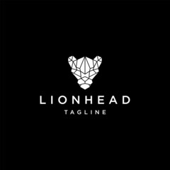Lion head logo icon design template