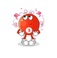 red billiard ball shy vector. cartoon character