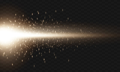 Explosion effect, flares, sun shine, neon line, dust on a transparent background