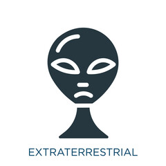 Fototapeta na wymiar extraterrestrial vector icon. extraterrestrial, astronomy, space filled icons from black flat astronomy concept. Isolated glyph icon, vector illustration symbol element for web design and mobile apps