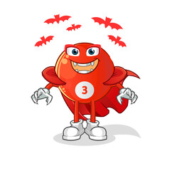 red billiard ball Dracula illustration. character vector