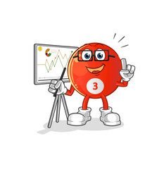 red billiard ball marketing character. cartoon mascot vector