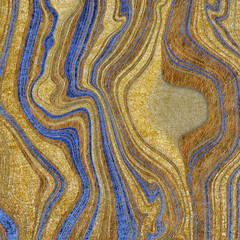 decorative texture, elegant pattern, luxurious golden fabric with black, brown, deep blue 
