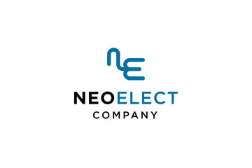 Initials letter NE electrical logo design vector illustration.