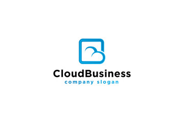 Cloud business logo design vector illustration.