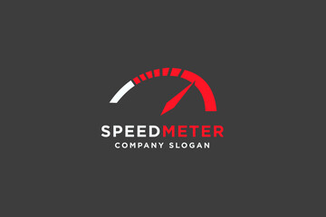 Speed meter logo design vector illustration.