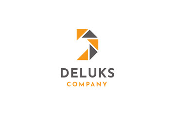 Abstract letter D logo design vector illustration.