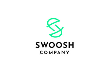 Initial letter S line art logo design vector illustration.