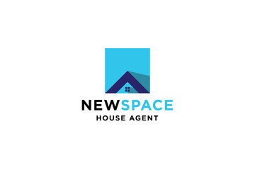 Abstract house, home or real estate logo design vector illustration.