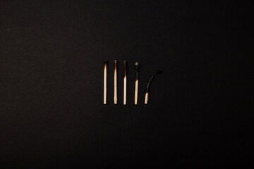 Matches lie on the background
