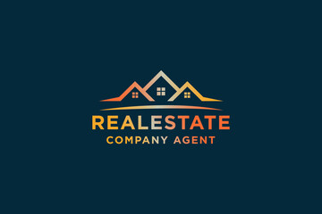Fototapeta premium Real estate investment agent, rent logo design vector illustration.