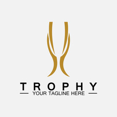 Trophy vector logo icon.champions  trophy logo icon for winner award logo template