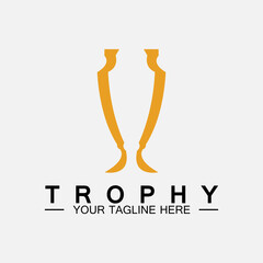 Trophy vector logo icon.champions  trophy logo icon for winner award logo template